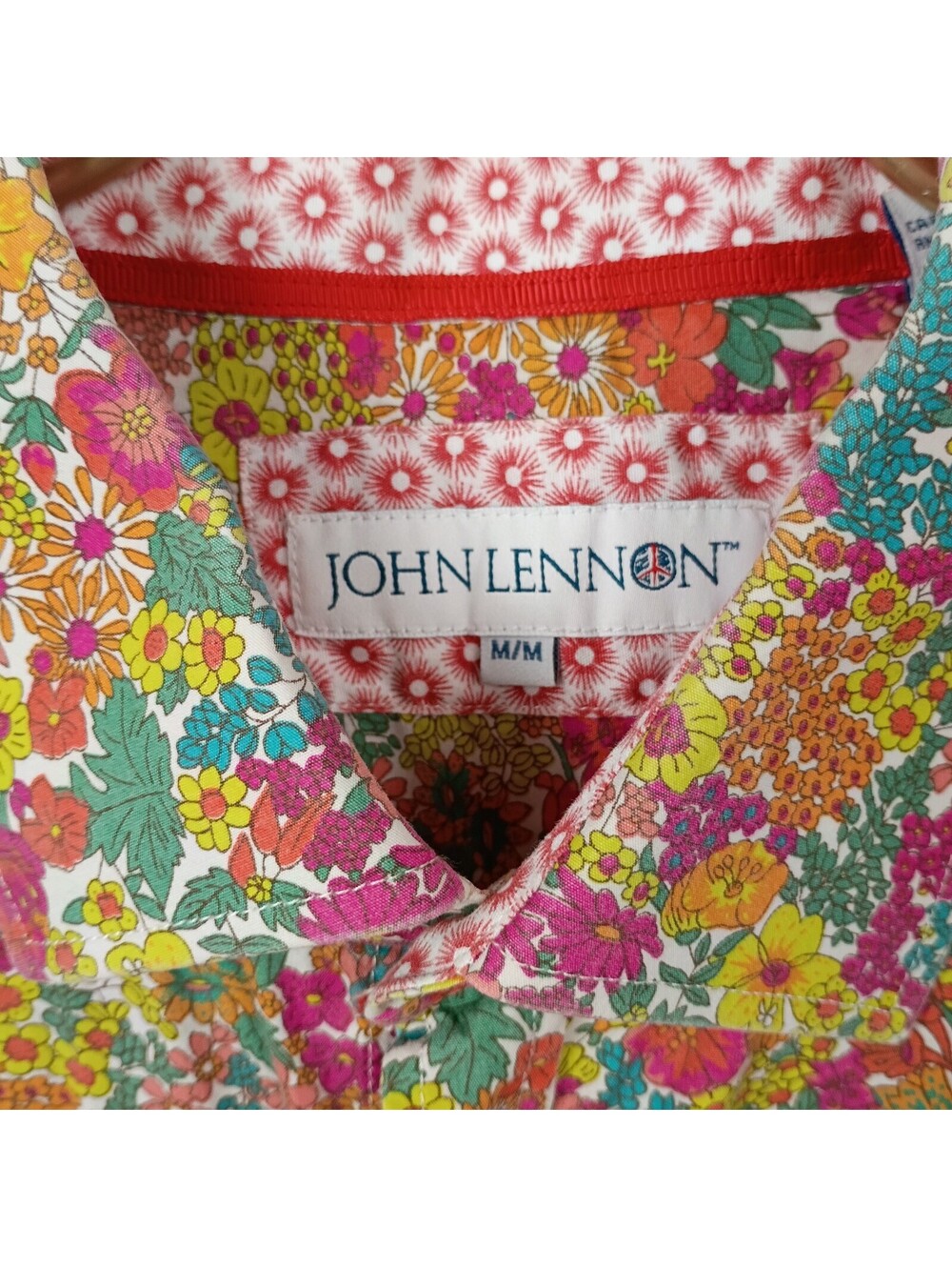 John Lennon Multicolor Floral Long Sleeve Shirt Mens Medium M Beatles